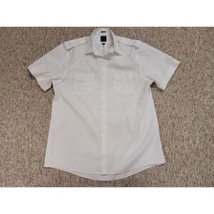 Brooks Brothers Netjets Shirt Mens 17.5 White Button Up Regular Fit Pilot